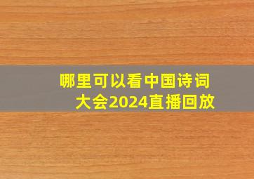 哪里可以看中国诗词大会2024直播回放