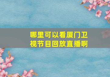 哪里可以看厦门卫视节目回放直播啊