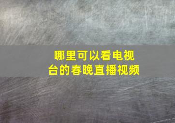 哪里可以看电视台的春晚直播视频