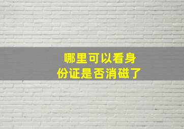 哪里可以看身份证是否消磁了