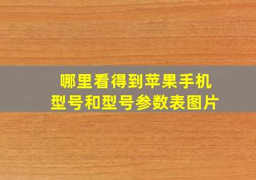 哪里看得到苹果手机型号和型号参数表图片