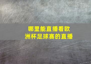 哪里能直播看欧洲杯足球赛的直播