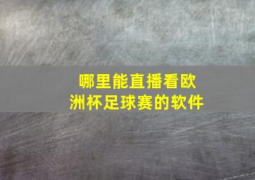 哪里能直播看欧洲杯足球赛的软件