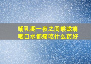 哺乳期一夜之间喉咙痛咽口水都痛吃什么药好