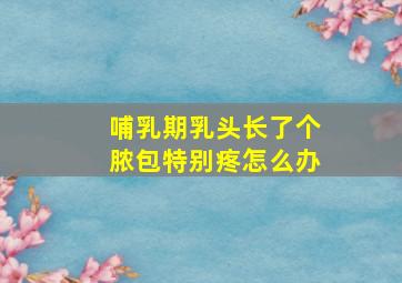 哺乳期乳头长了个脓包特别疼怎么办