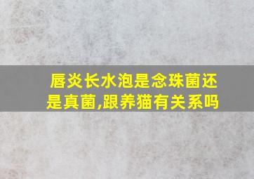 唇炎长水泡是念珠菌还是真菌,跟养猫有关系吗