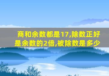 商和余数都是17,除数正好是余数的2倍,被除数是多少