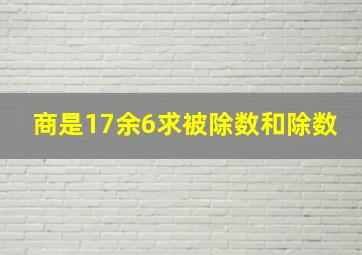 商是17余6求被除数和除数