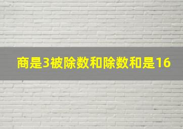 商是3被除数和除数和是16