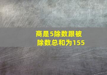 商是5除数跟被除数总和为155