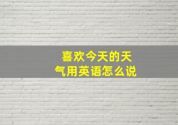 喜欢今天的天气用英语怎么说