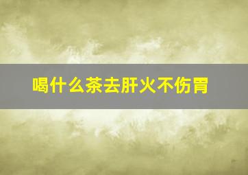 喝什么茶去肝火不伤胃