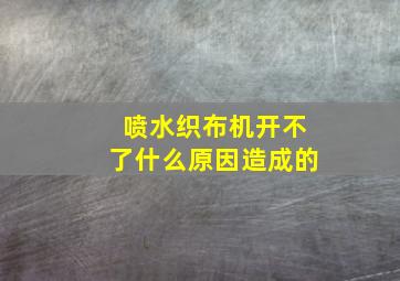 喷水织布机开不了什么原因造成的