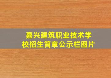 嘉兴建筑职业技术学校招生简章公示栏图片