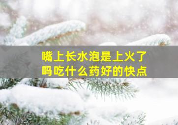 嘴上长水泡是上火了吗吃什么药好的快点