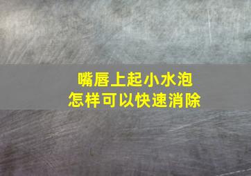 嘴唇上起小水泡怎样可以快速消除