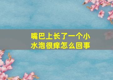 嘴巴上长了一个小水泡很痒怎么回事