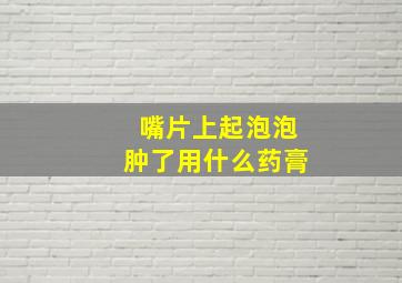 嘴片上起泡泡肿了用什么药膏