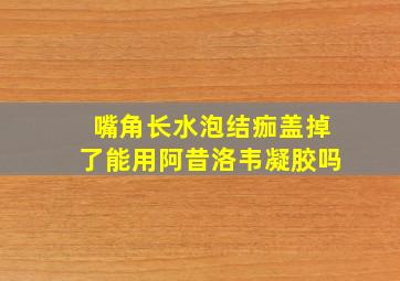 嘴角长水泡结痂盖掉了能用阿昔洛韦凝胶吗