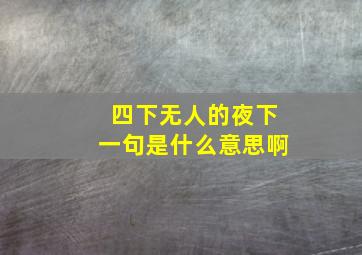 四下无人的夜下一句是什么意思啊