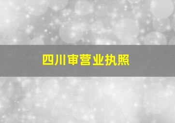 四川审营业执照