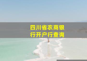 四川省农商银行开户行查询