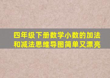 四年级下册数学小数的加法和减法思维导图简单又漂亮