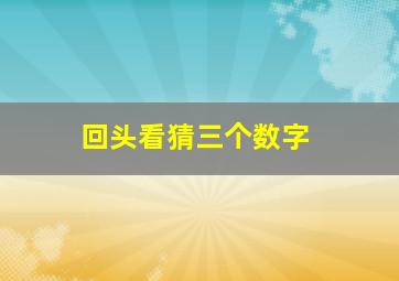 回头看猜三个数字