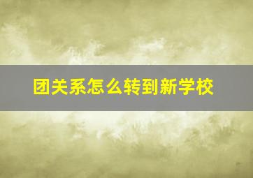 团关系怎么转到新学校