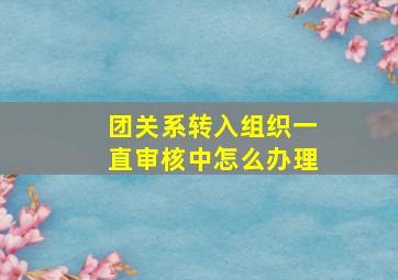 团关系转入组织一直审核中怎么办理