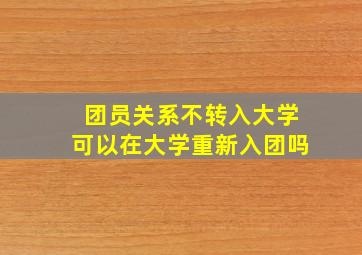 团员关系不转入大学可以在大学重新入团吗