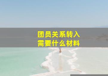 团员关系转入需要什么材料