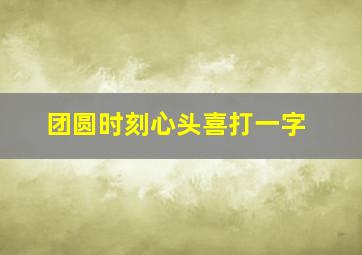 团圆时刻心头喜打一字