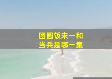 团圆饭宋一和当兵是哪一集