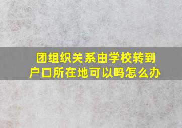 团组织关系由学校转到户口所在地可以吗怎么办