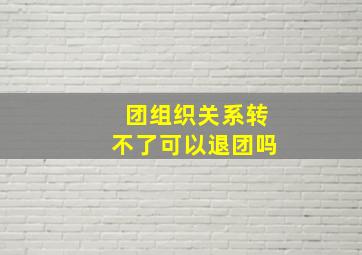 团组织关系转不了可以退团吗