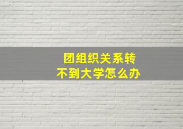 团组织关系转不到大学怎么办