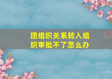 团组织关系转入组织审批不了怎么办