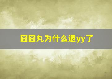 囧囧丸为什么退yy了