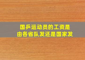 国乒运动员的工资是由各省队发还是国家发