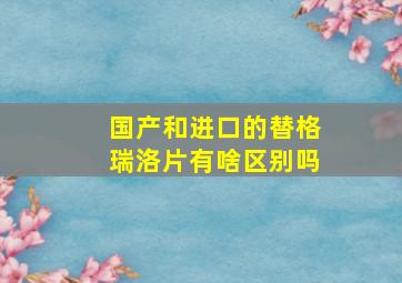 国产和进口的替格瑞洛片有啥区别吗