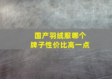 国产羽绒服哪个牌子性价比高一点