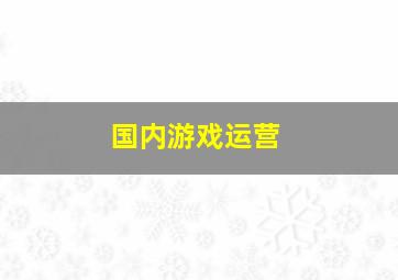 国内游戏运营