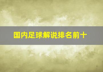 国内足球解说排名前十