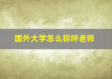 国外大学怎么称呼老师