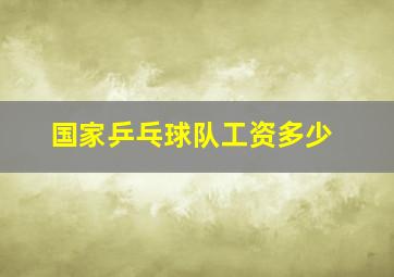 国家乒乓球队工资多少