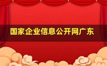 国家企业信息公开网广东