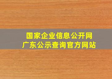 国家企业信息公开网广东公示查询官方网站