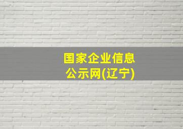 国家企业信息公示网(辽宁)