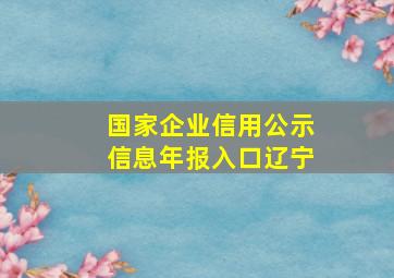 国家企业信用公示信息年报入口辽宁